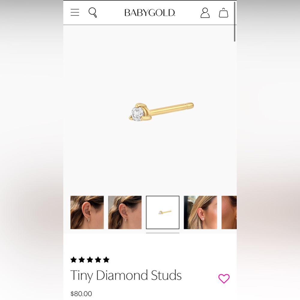 14k tiny diamond (single)